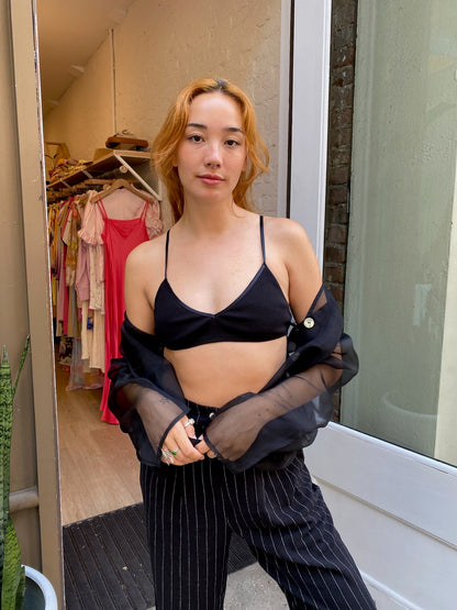 Rib Bralette in Jet