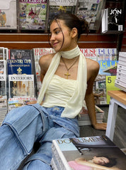 Eve Tube Top & Scarf Set in Cream