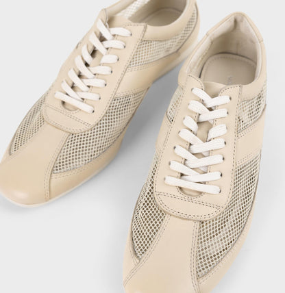 Hillary Sneakers in Vanilla Leather/Mesh