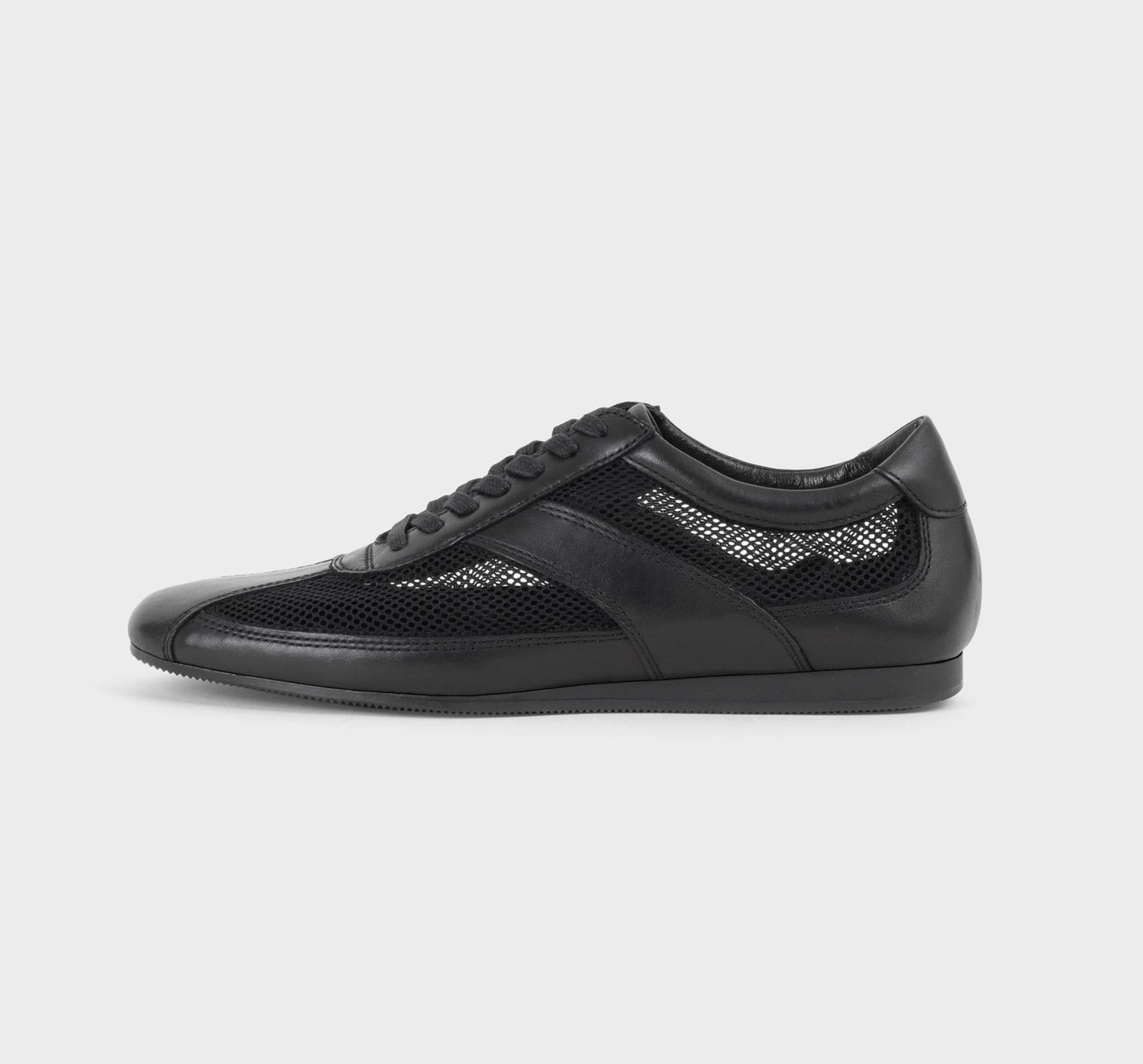 Hillary Sneakers in Black Leather/Mesh