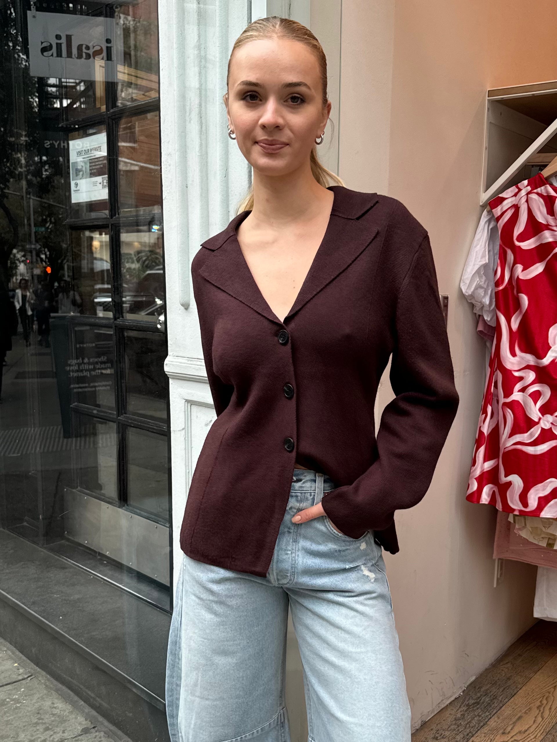 Rebecca Button Up in Coffee