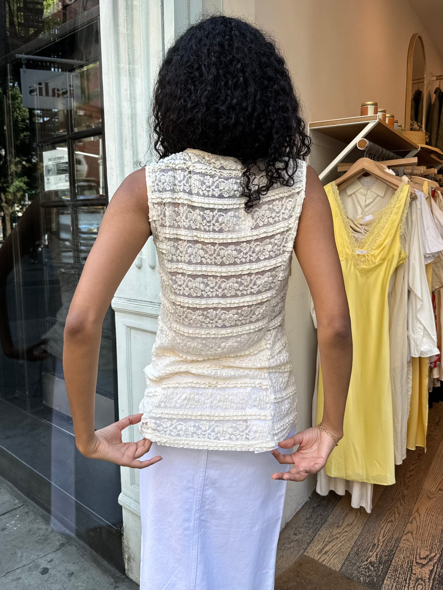 Cairo Lace Vest in Cream