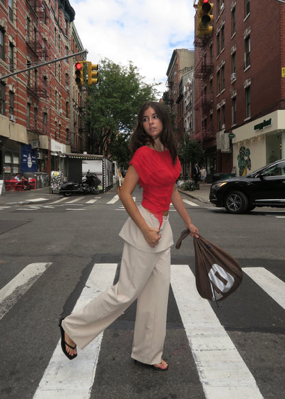 Gemini Draped Top in Red