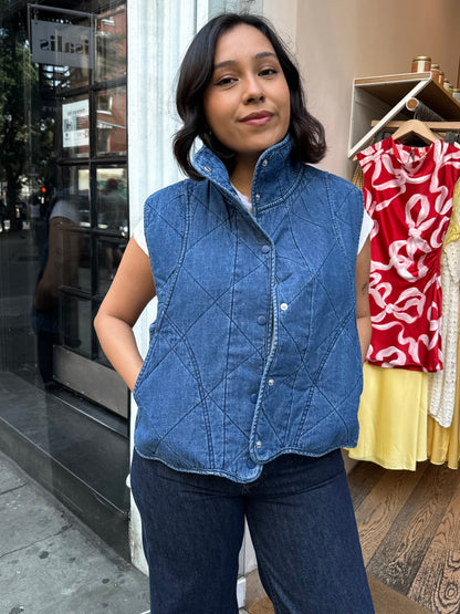 Merced Vest in Denim Blue