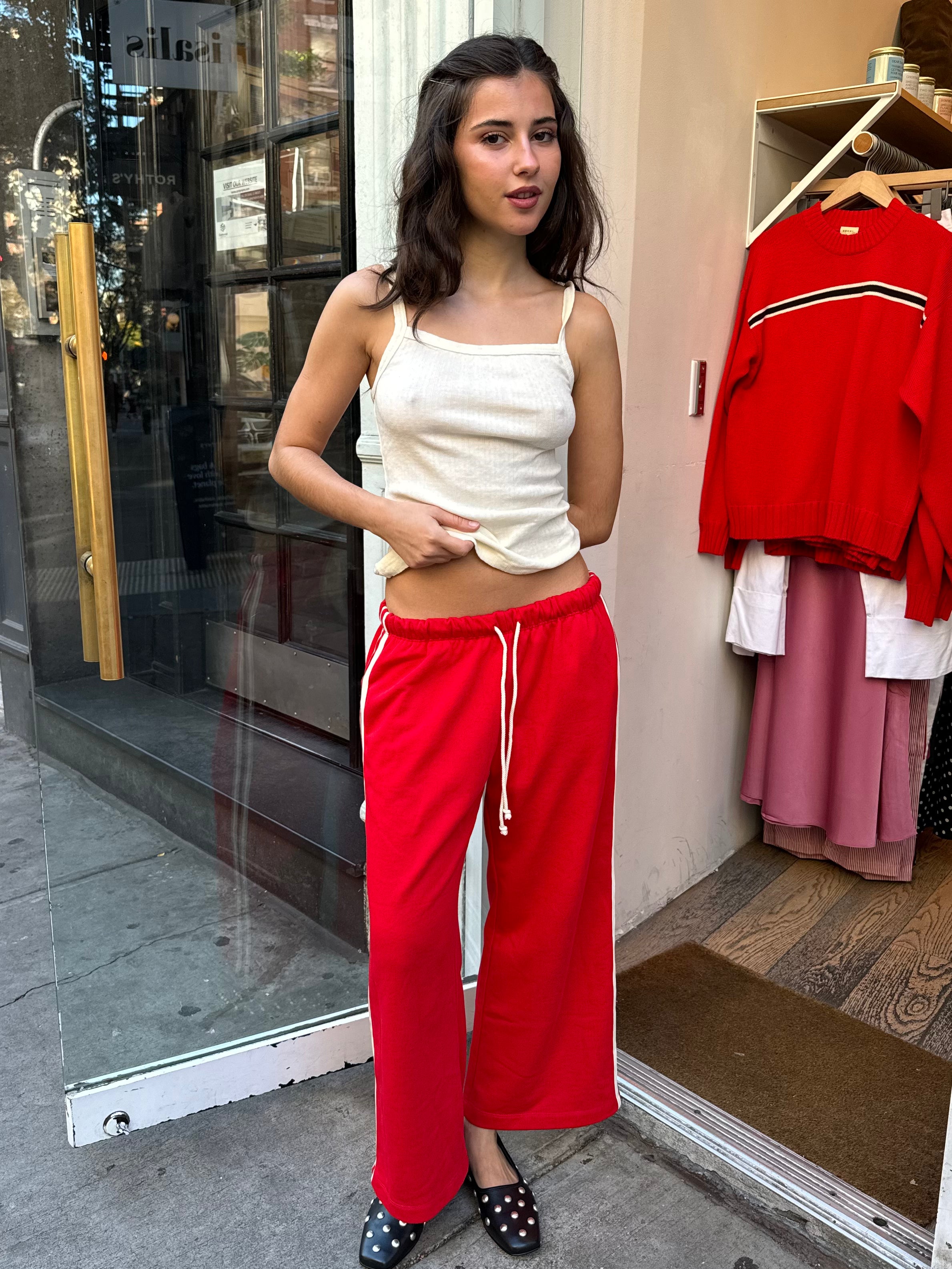 Kristen Jersey Pants in Red