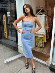 Jude Strapless Denim Dress