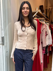 Rue Knit Cardigan in Wheat