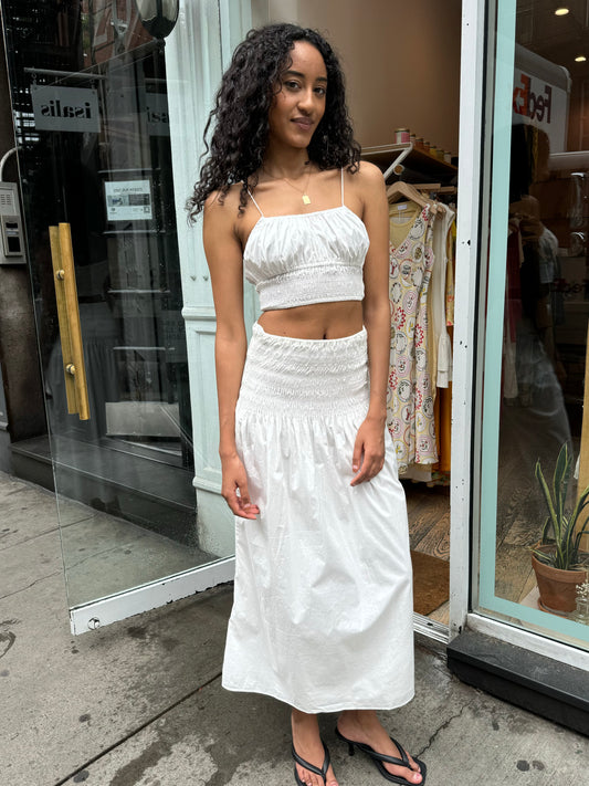 Baia Midi Skirt in White