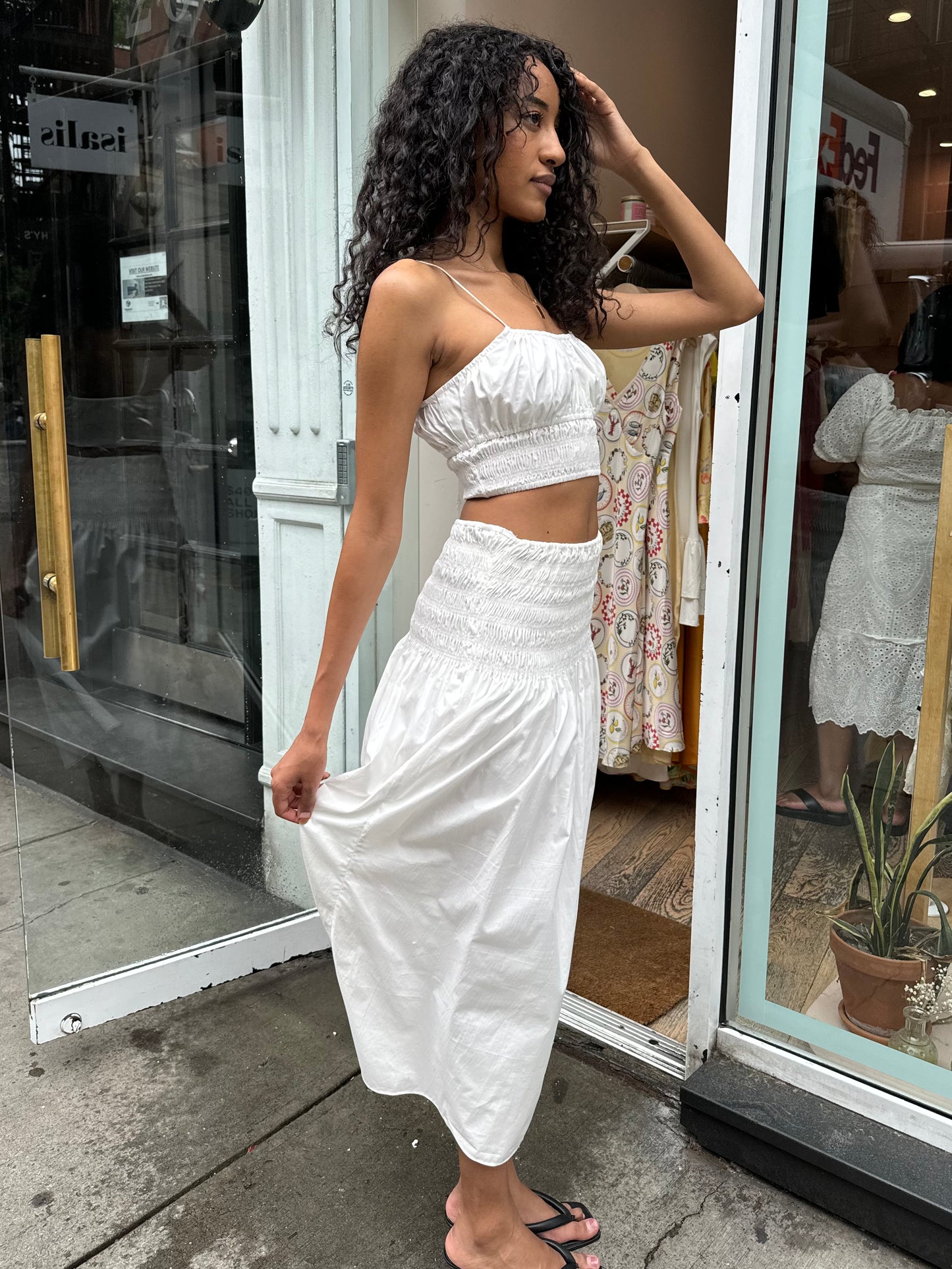 Baia Midi Skirt in White