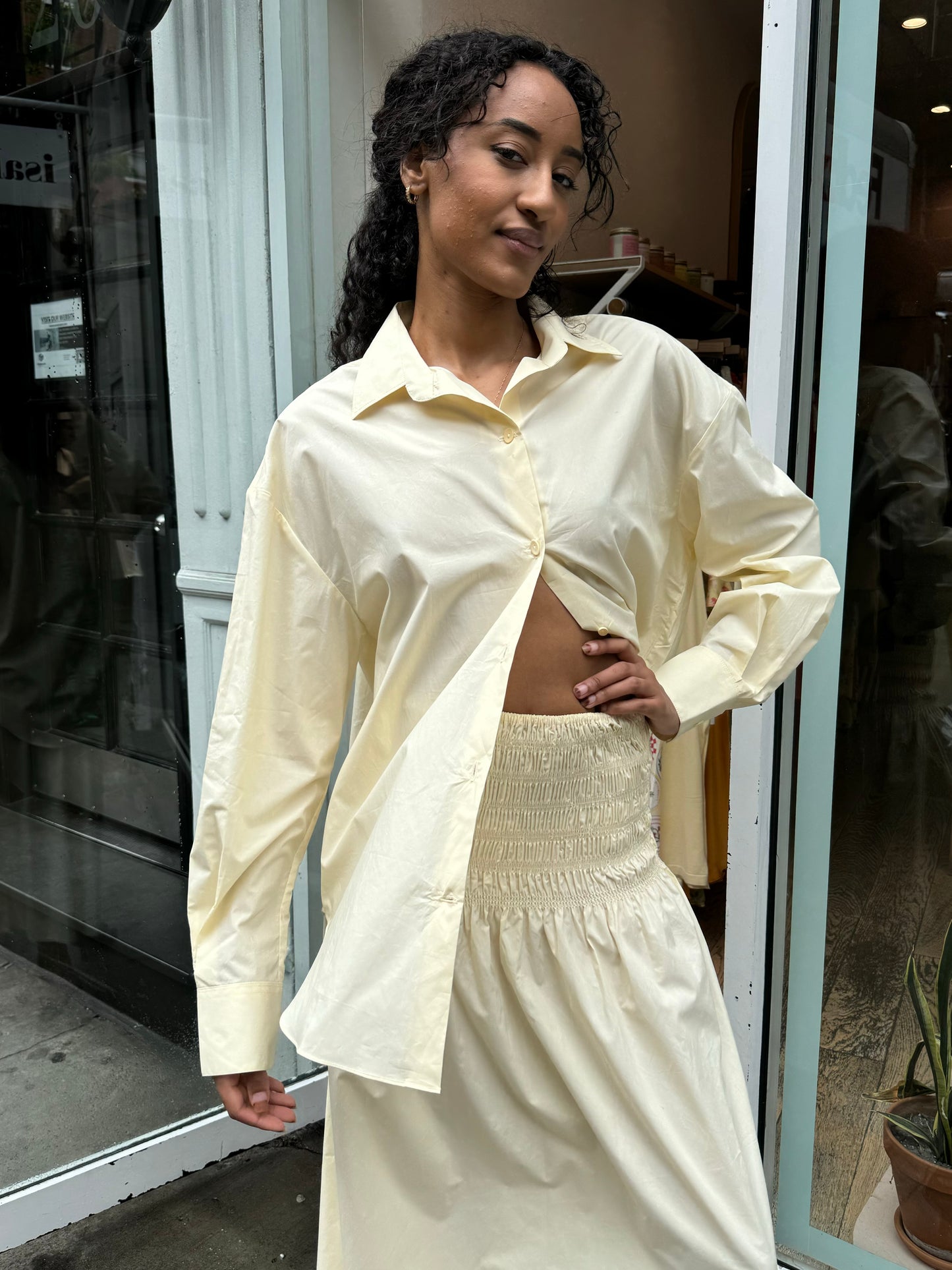 Vieste Oversized Shirt in Lemon