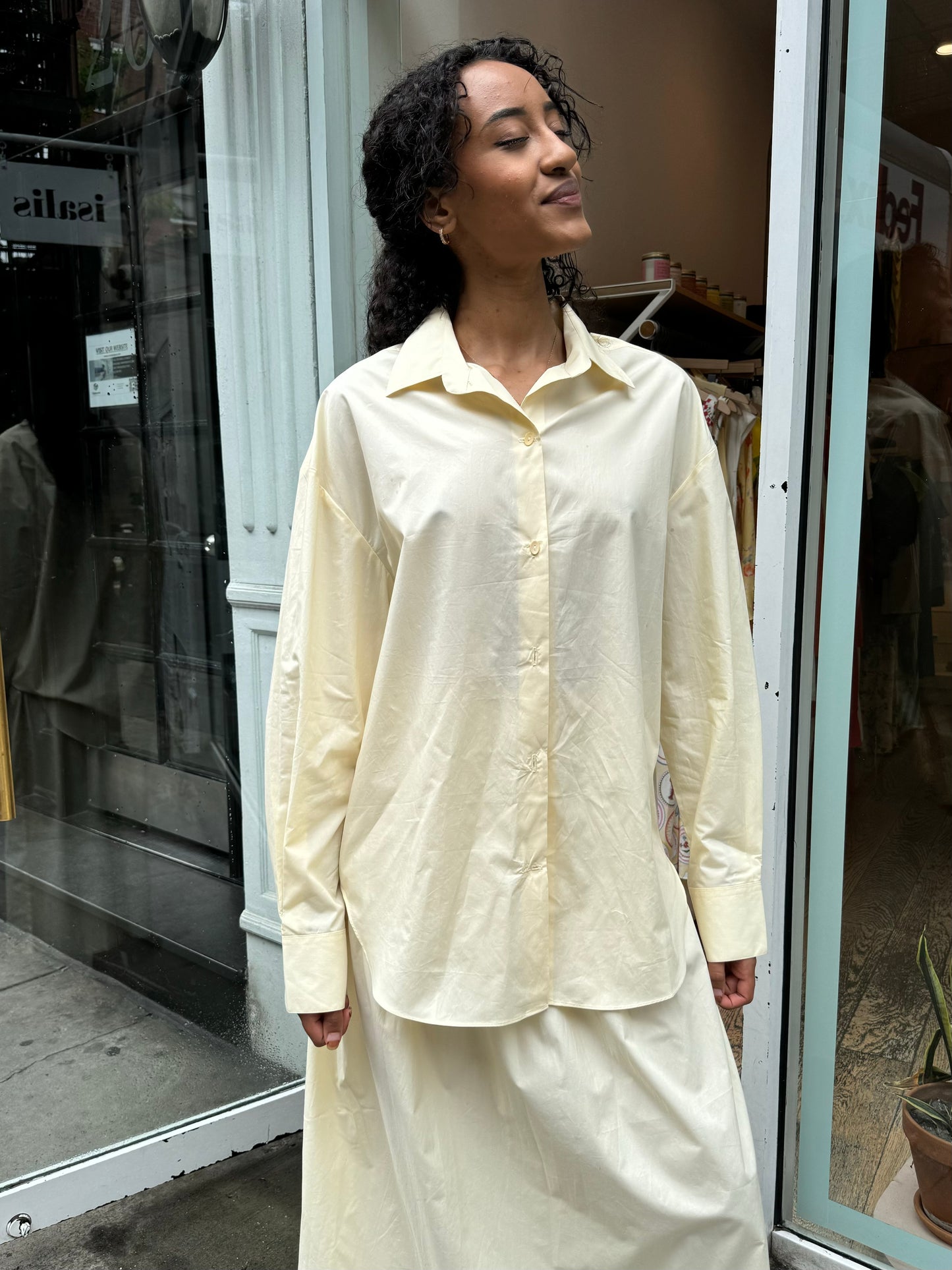 Vieste Oversized Shirt in Lemon