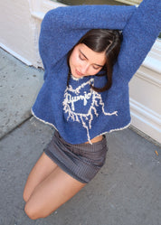 Guizio Heart Sweater in Sapphire