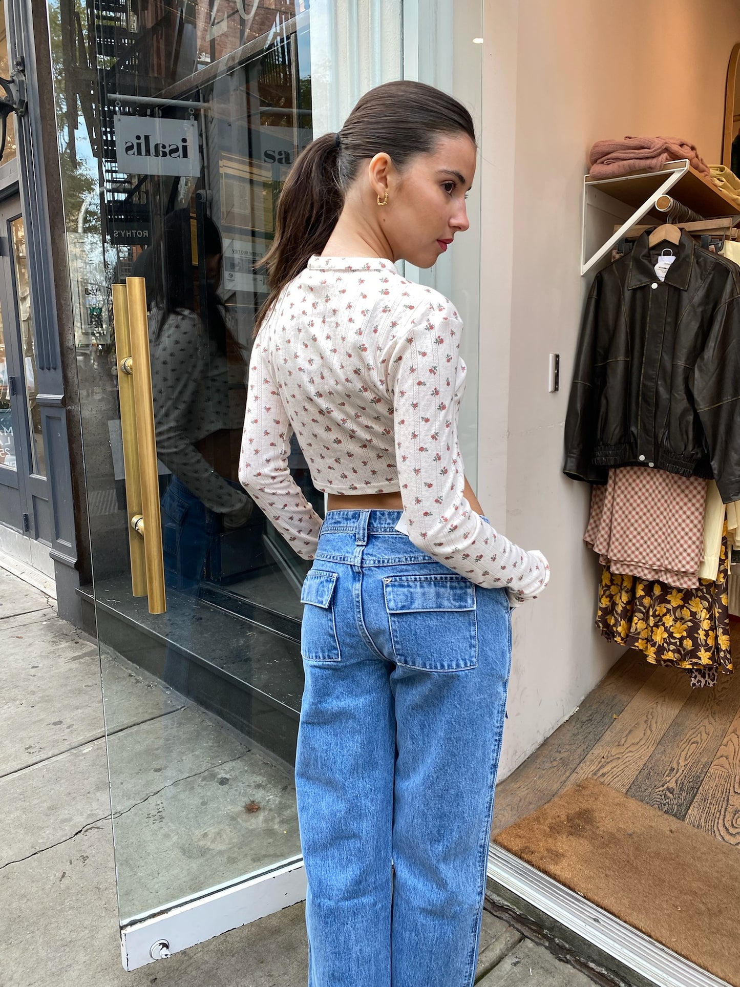 Ivy Knit Button Up Top in Cream