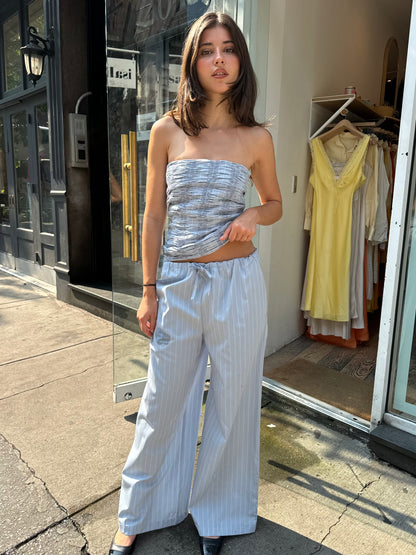 Freja Pant in Blue Pinstripe