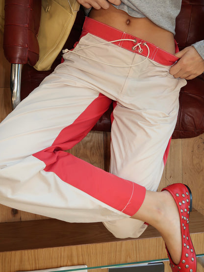 Cedric Trousers in Beige/Red