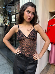 Gigi Mesh Top in Cheetah