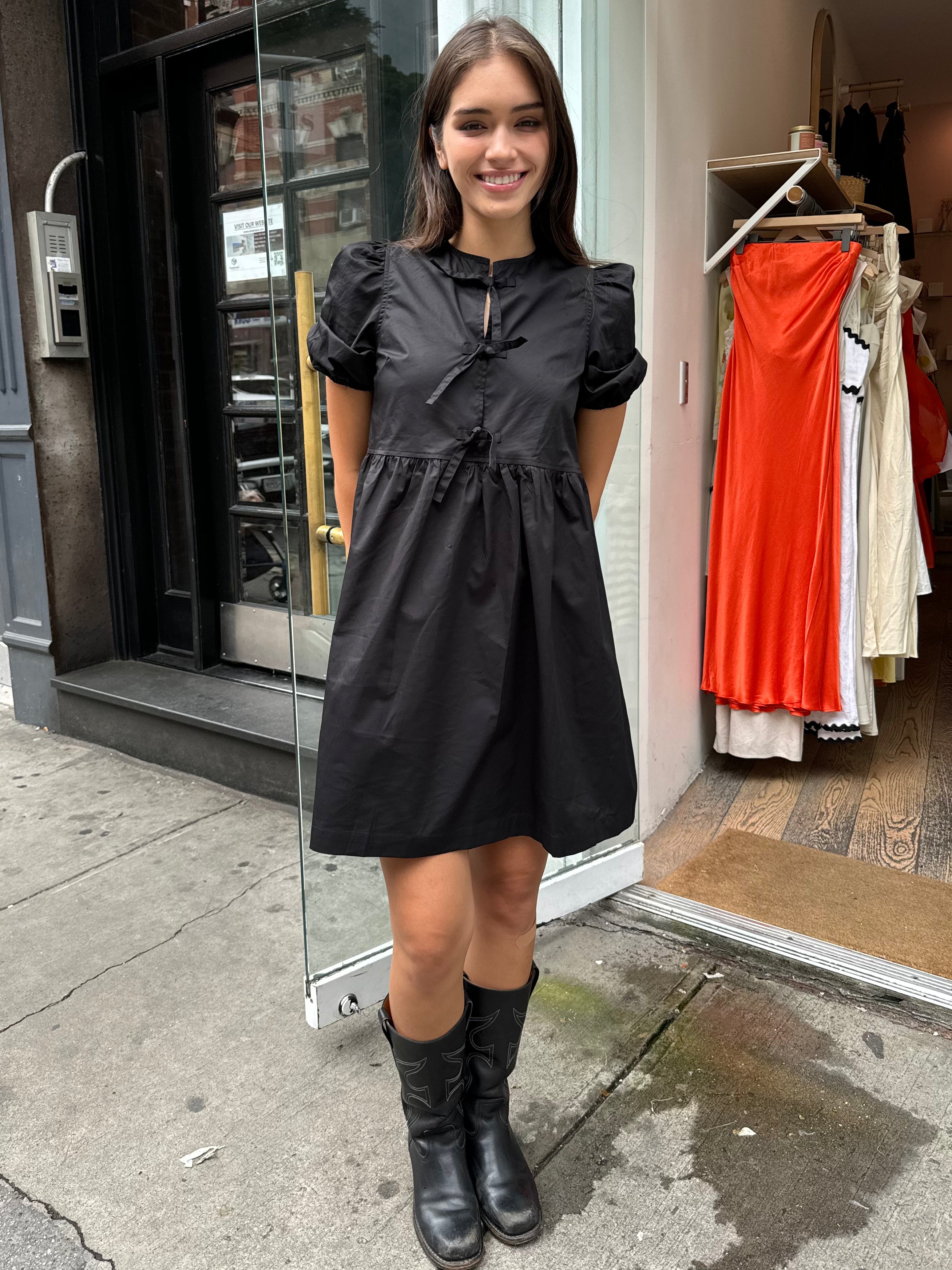 Sanchez Poplin Dress in Black