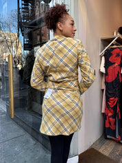 Bias Cut Skirt in Yellow Check