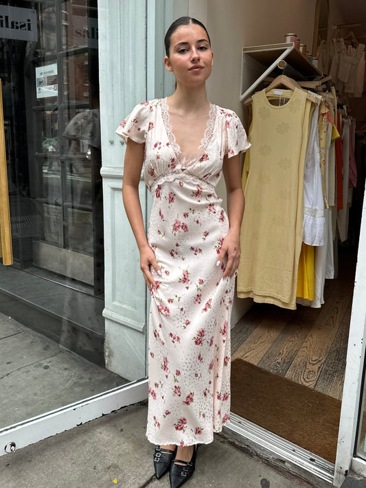 Rudy Maxi Floral Dress in Blush