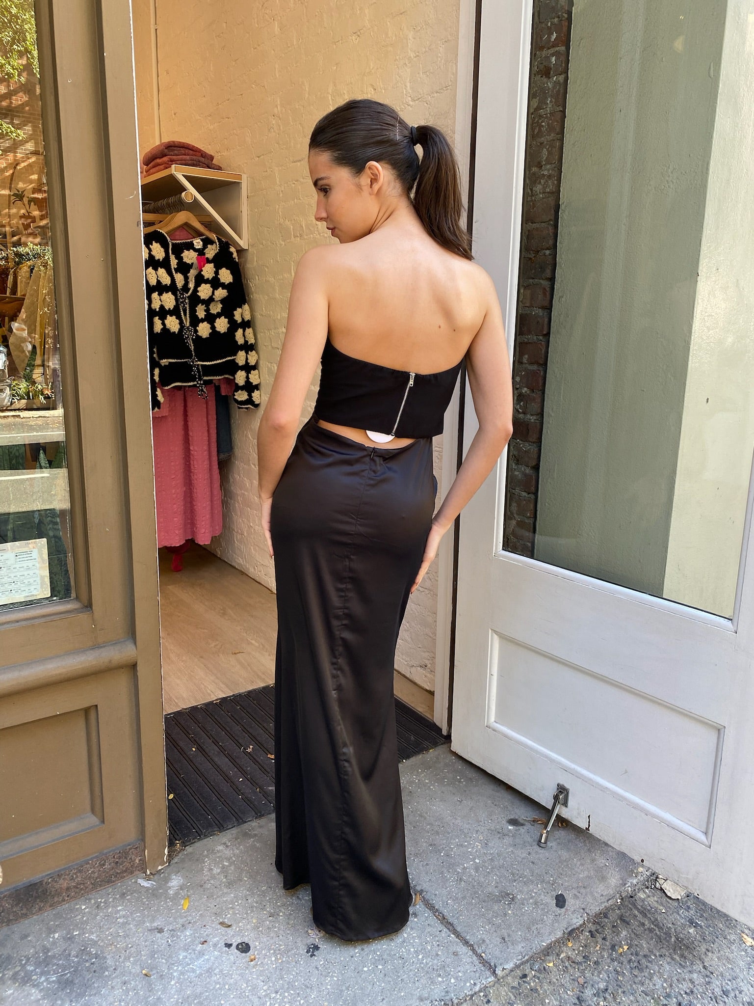 Pierce Strapless maxi Dress in Black