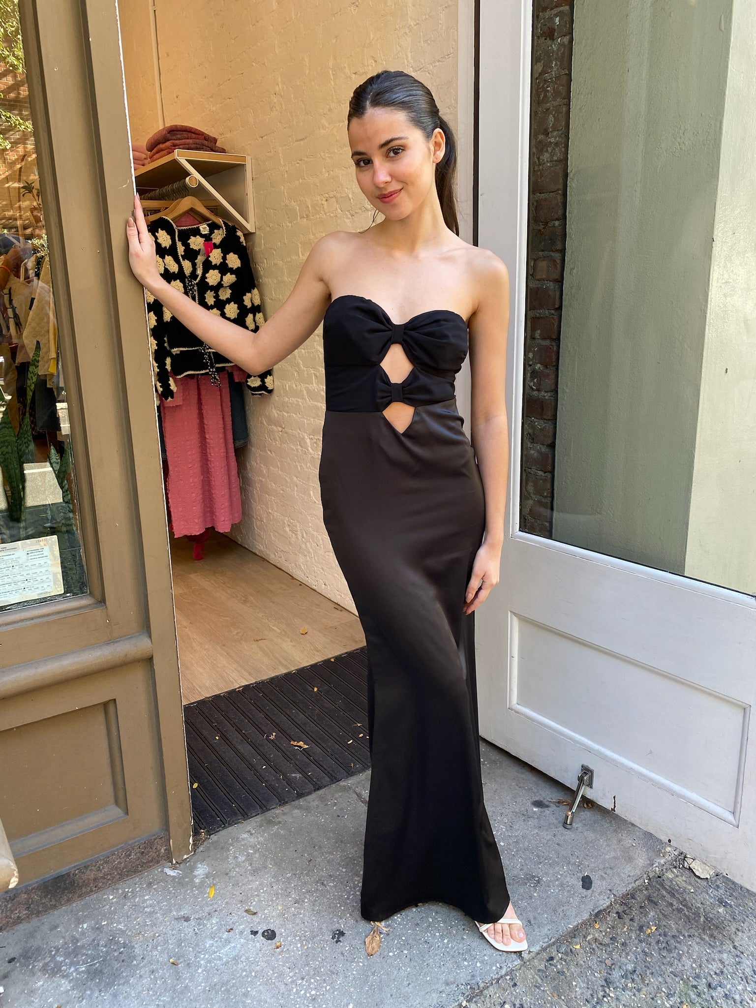 Pierce Strapless maxi Dress in Black