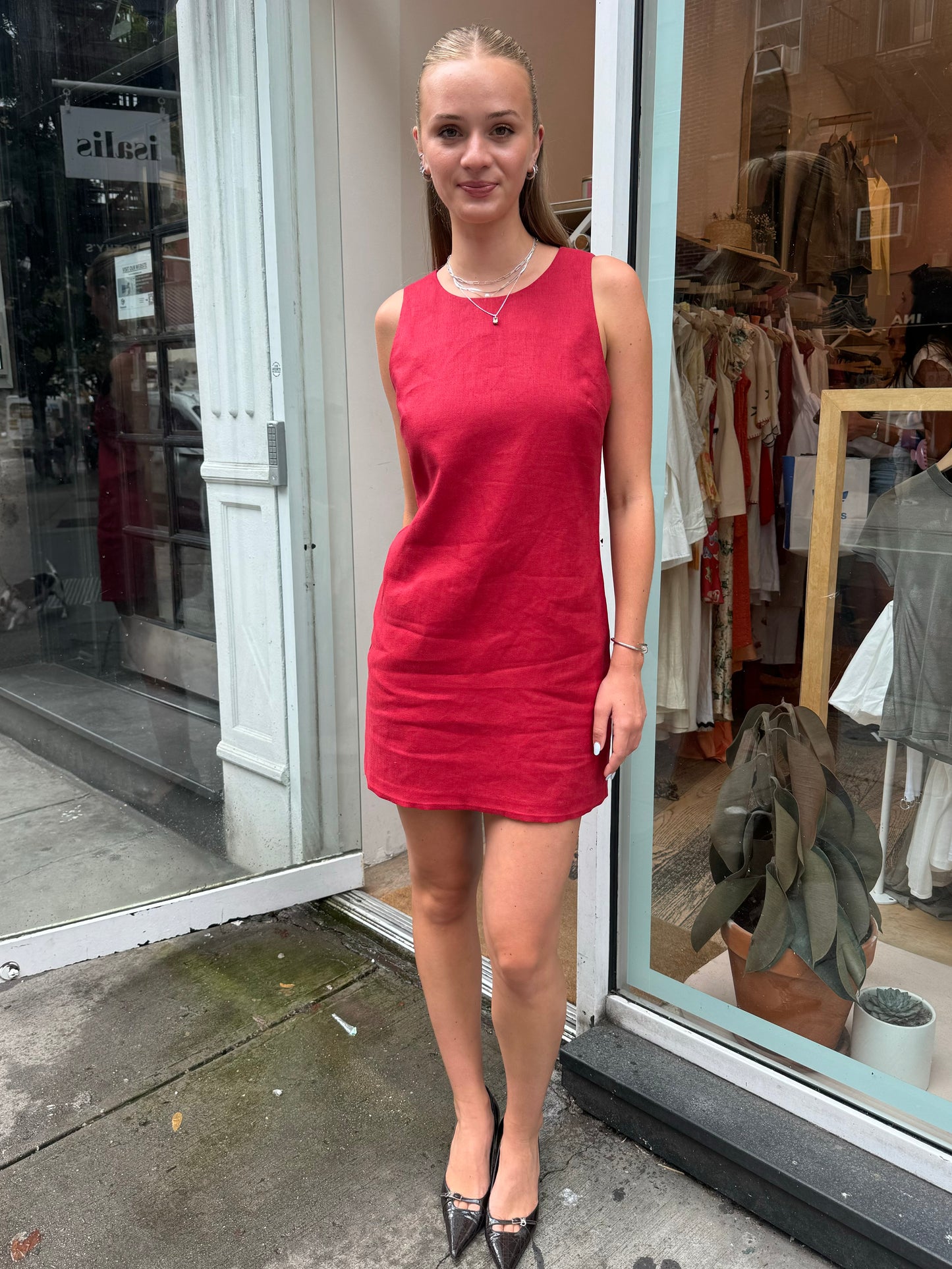 Ellen Mini Dress in Cherry