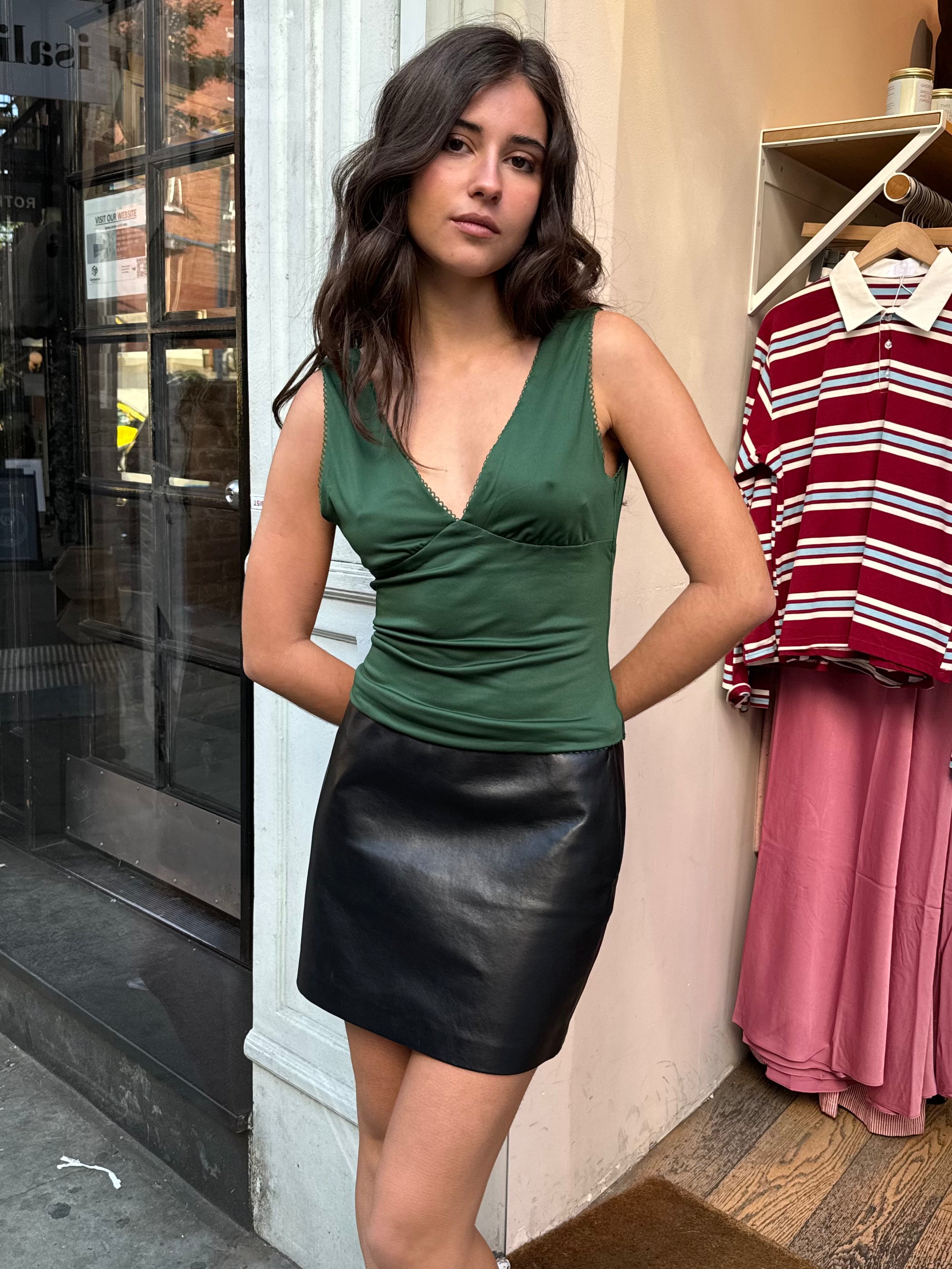 Jackie Top in Hunter Green