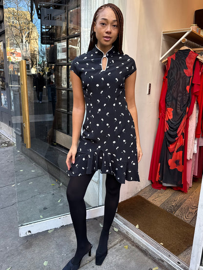 Pamela Mini Dress in Black Poppy