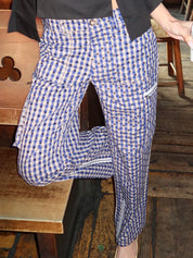 Adrian Gingham Pant in Blue