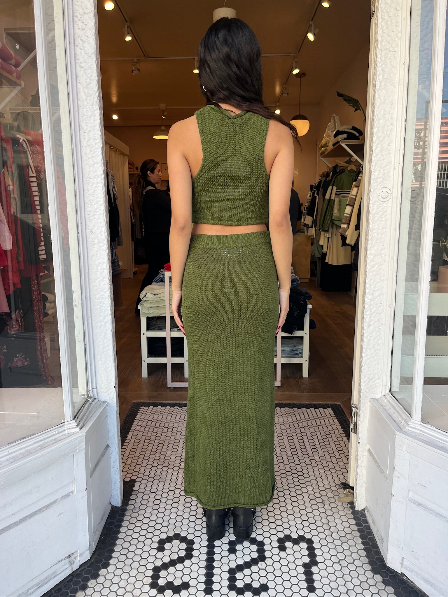 Tyra Knit Tank in Olive