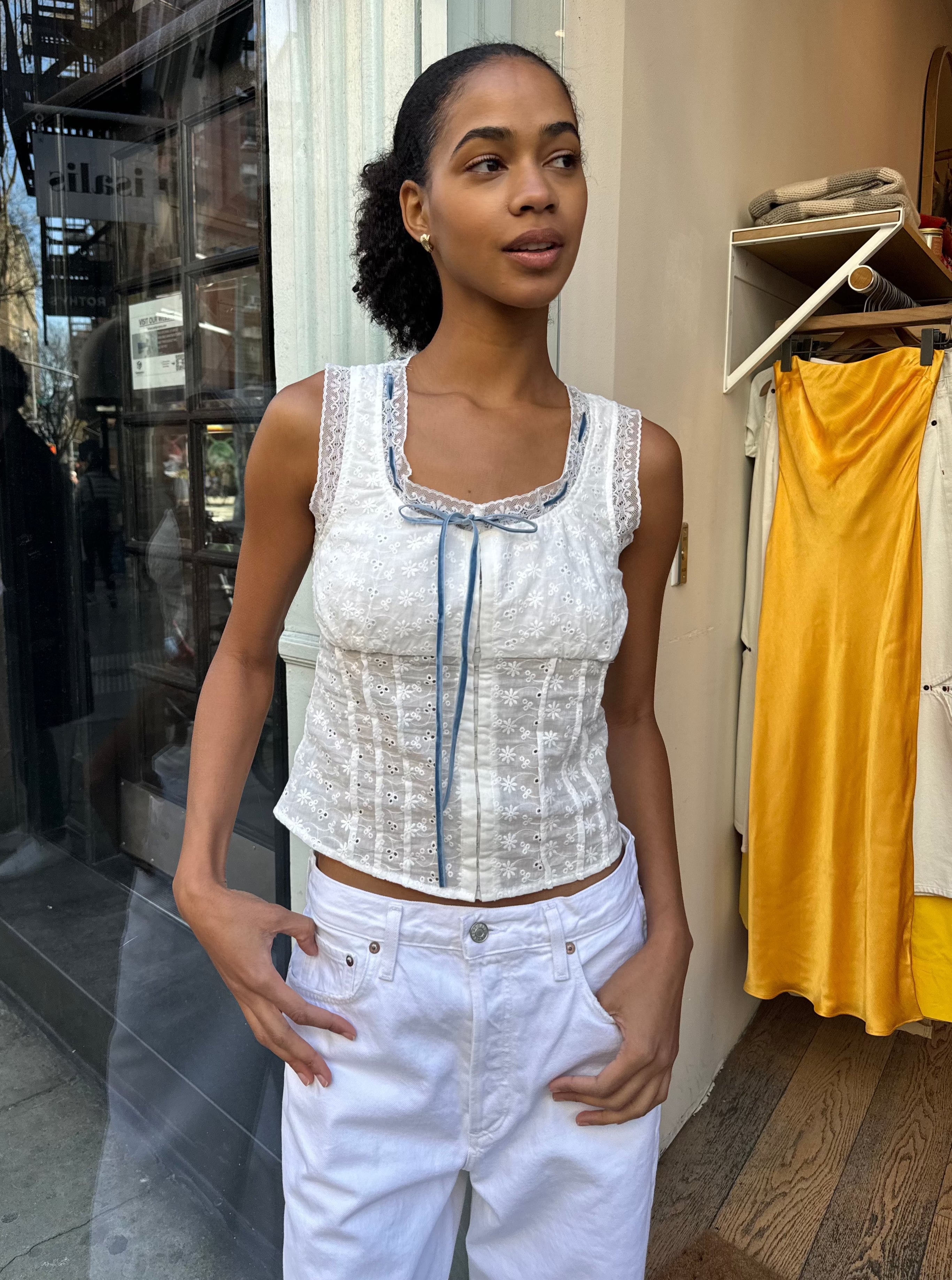 Santorini Lace Top in White