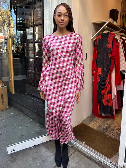 Alexa Dress in Pink Argyle