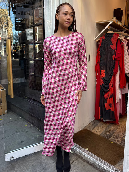 Alexa Dress in Pink Argyle