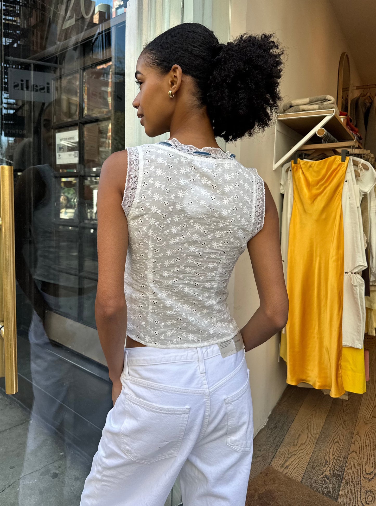 Santorini Lace Top in White