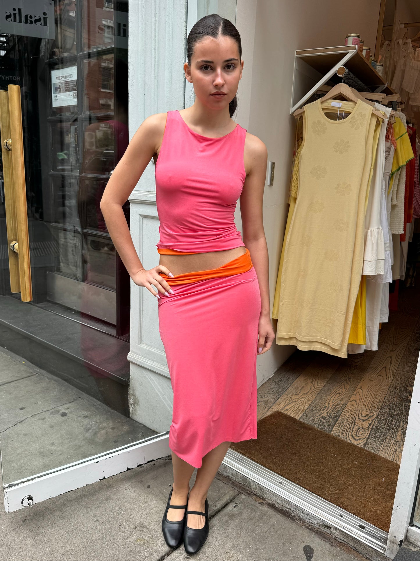 Nasa Maxi Skirt in Orange Pink