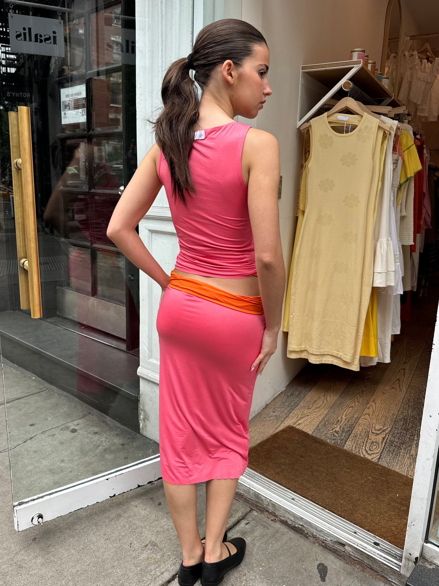 Nasa Maxi Skirt in Orange Pink