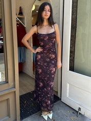 Dezza Maxi Dress in Purple Floral