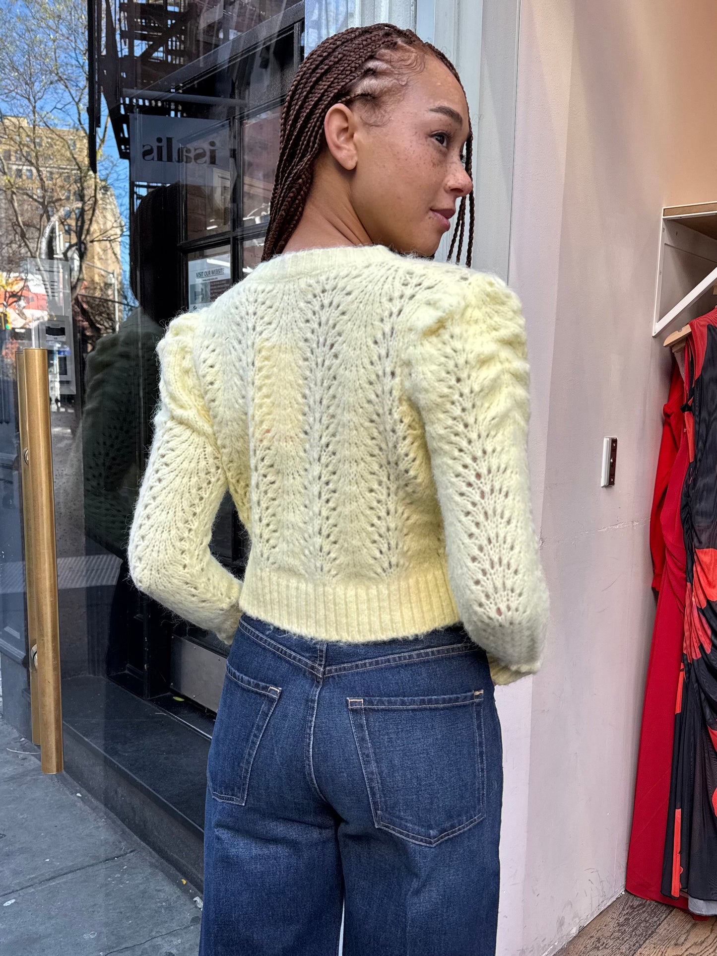 Matilda Knit Cardigan in Lemon