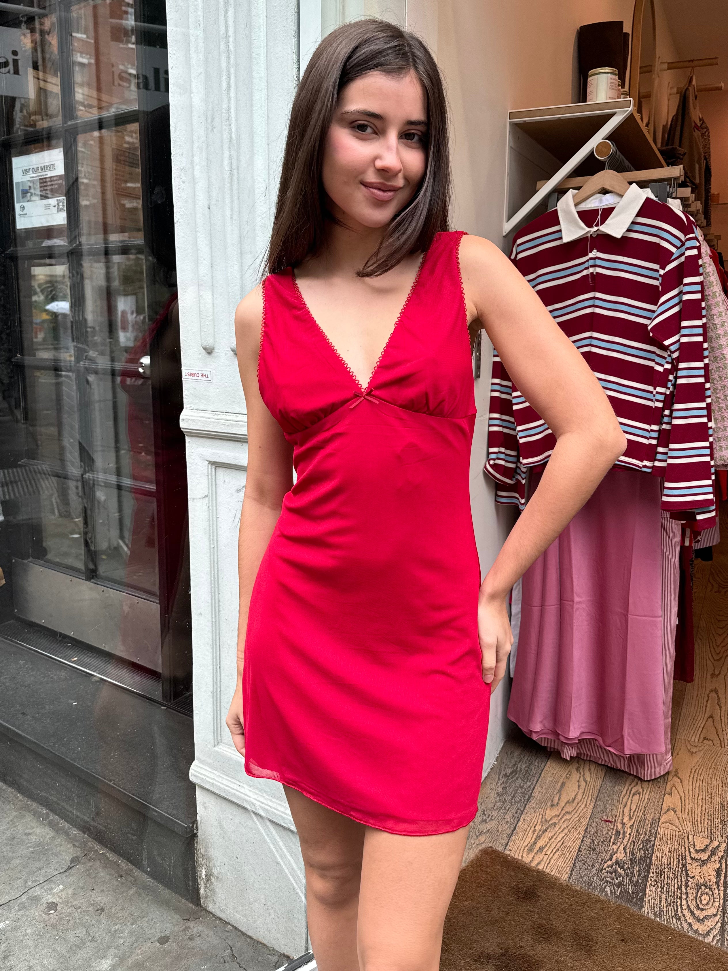 Haswell Mini Dress in Crimson