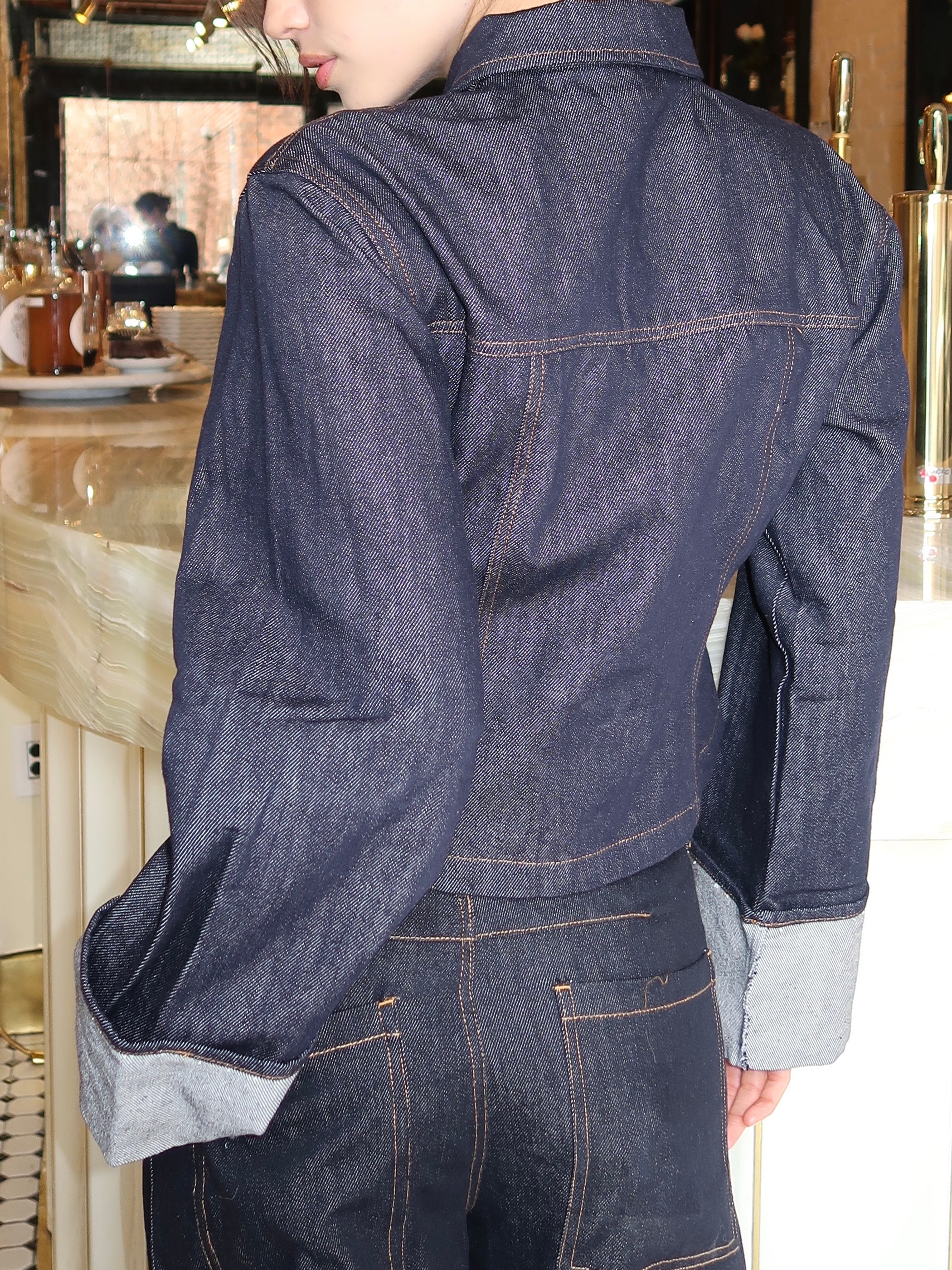 Mex Fitted Denim Jacket in Indigo