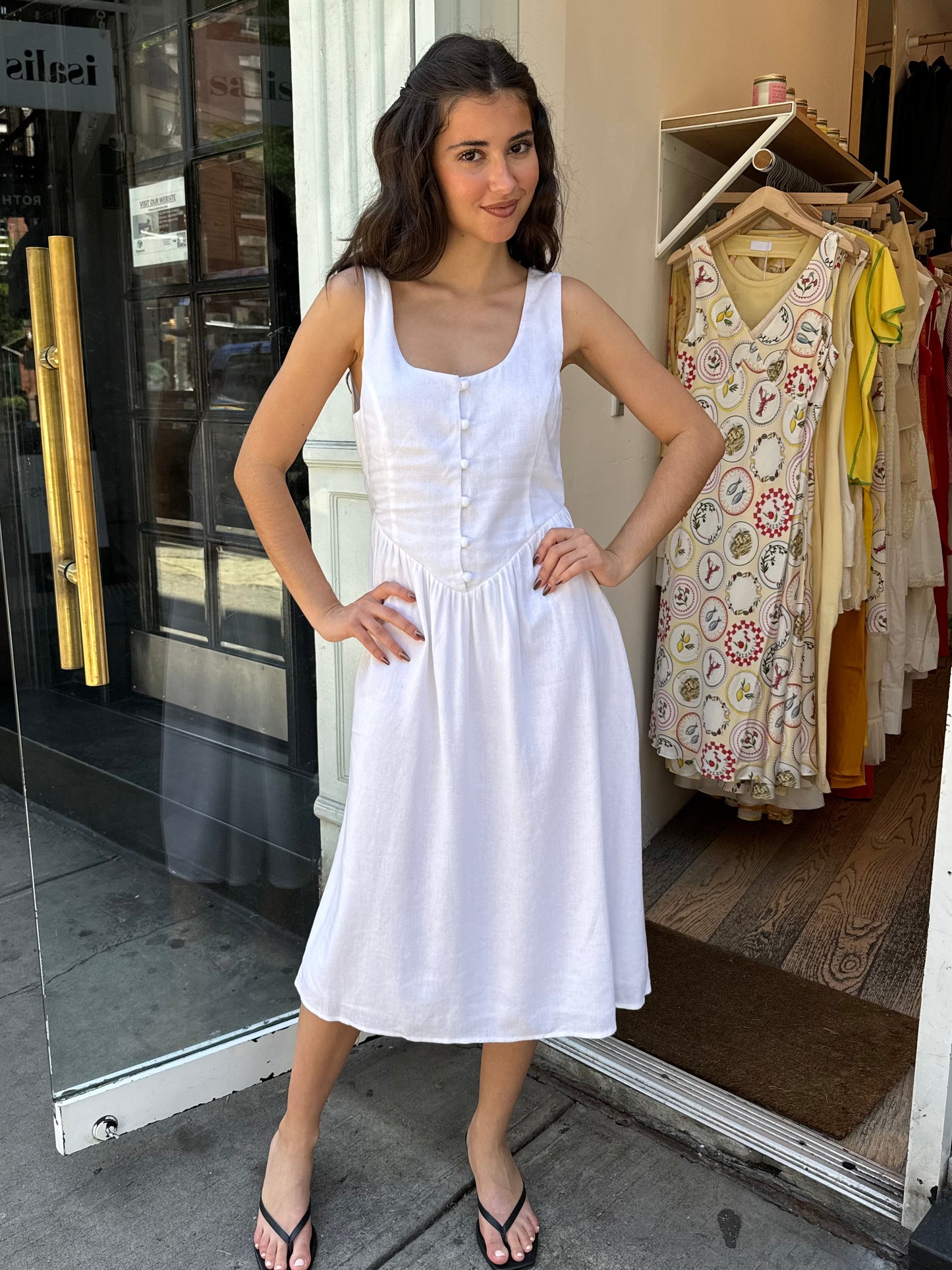 Leonie Dress in Vintage White