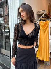 Florence Lace Blouse in Black