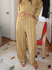 Stripe Pop Drawstring Pant in Butter