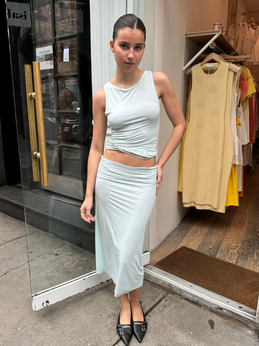 Nasa Maxi Skirt in Blue Gray