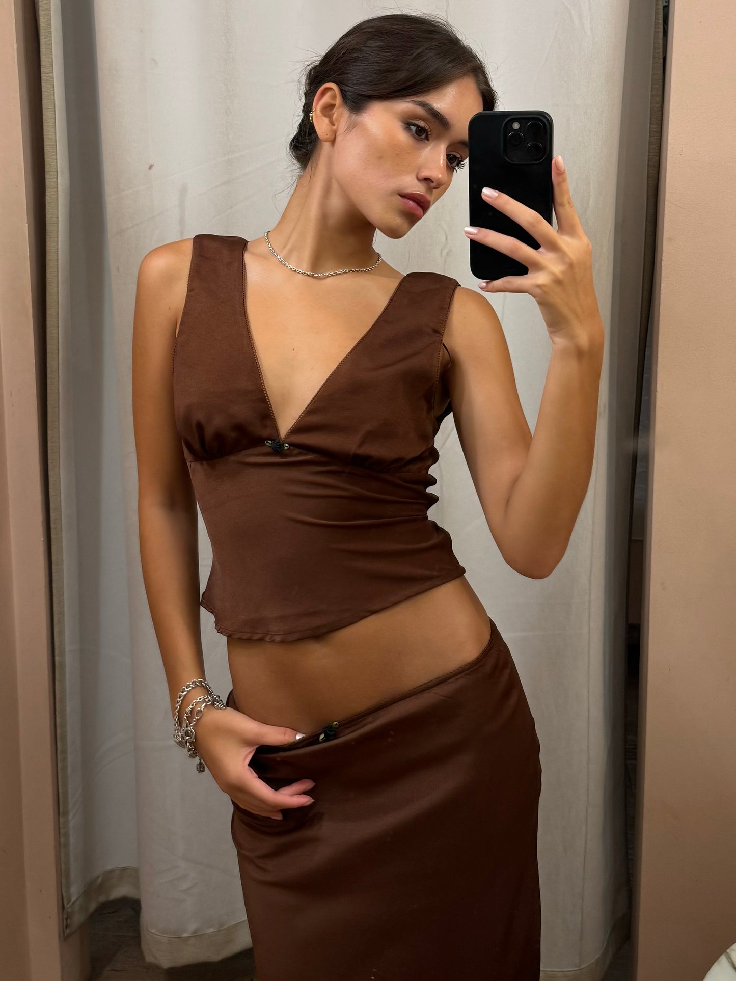 Celia Rose Top in Chocolate