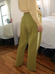 Eco-Stripe Terry Crop Pant in Pistachio