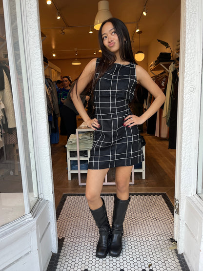 Lui Mini Dress in Letizia Black Check