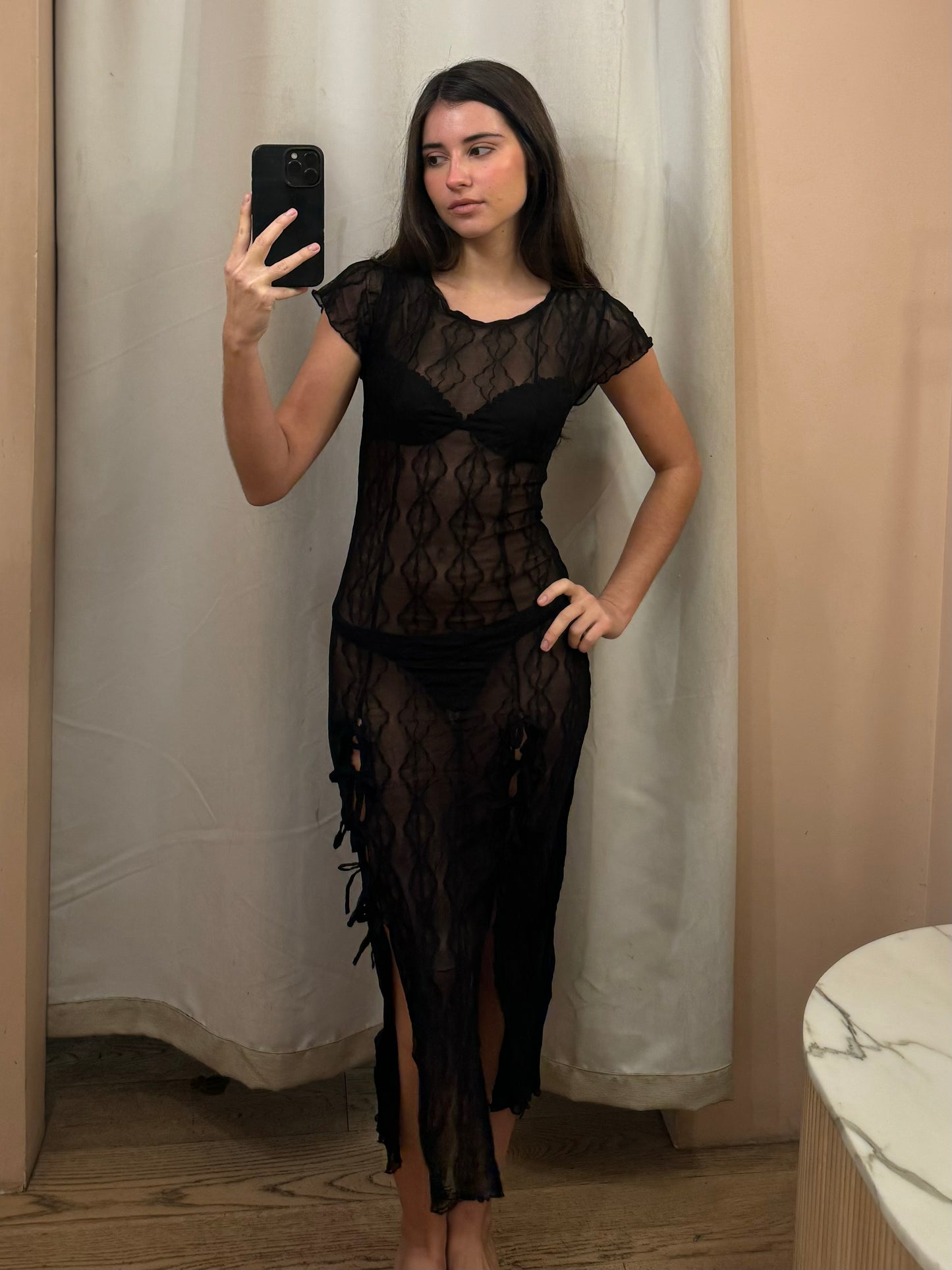 Mariposa Lace Midi Dress in Night