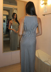 Kimmy Dress in French Check Navy