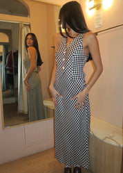 Kimmy Dress in French Check Navy